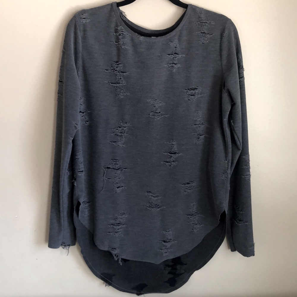 Distressed H&M long shirt